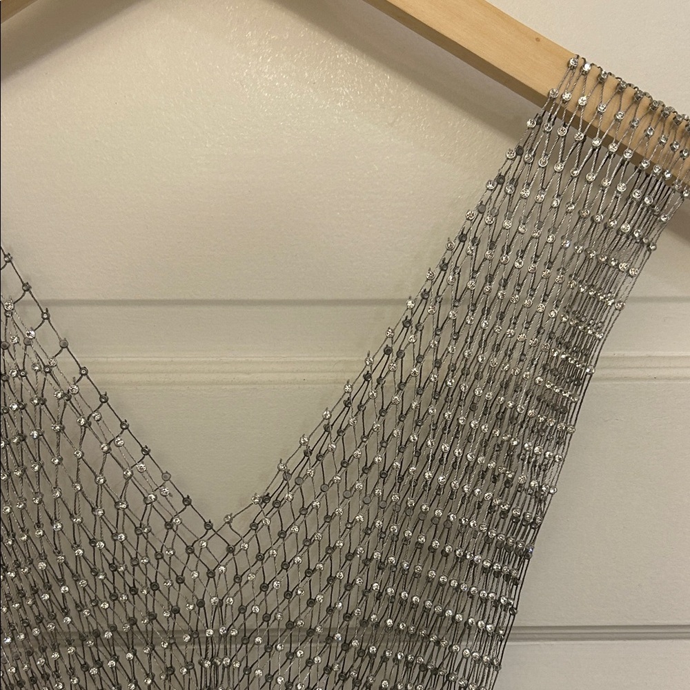 Silver Rhinestone Mesh Top - Picture 3 of 5